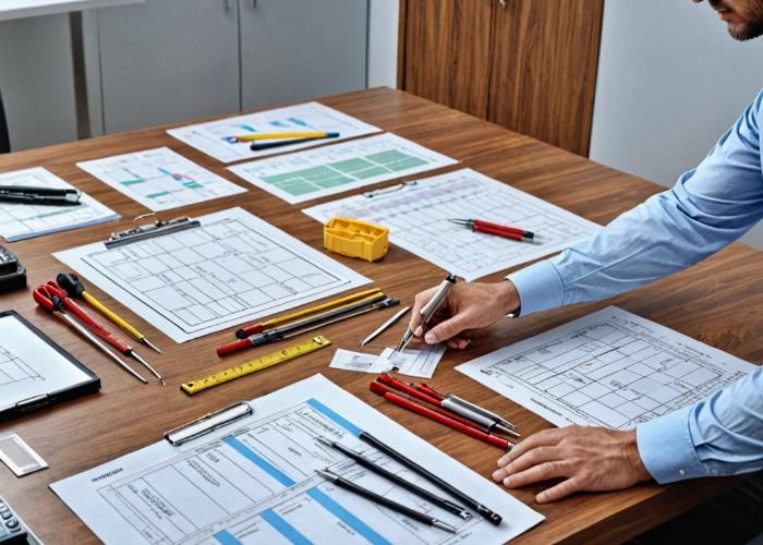 Professional consultation showing cabinet assessment and planning